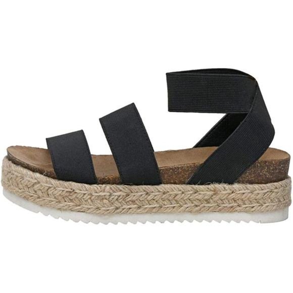 Shoes - Women's Summer Shoes - Mandy Cork Espadrille Wedge Sandal - Fashionable